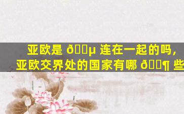 亚欧是 🐵 连在一起的吗,亚欧交界处的国家有哪 🐶 些